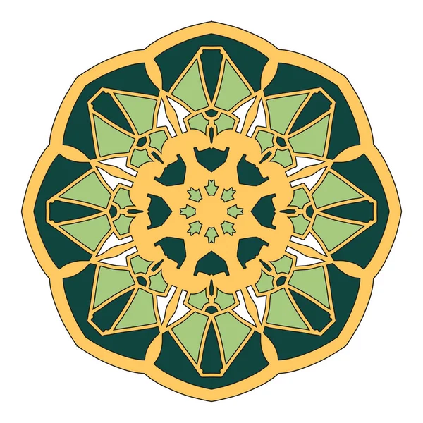 Ornamento vectorial Mandala. Mandala circular simétrica. Patrón étnico. — Archivo Imágenes Vectoriales