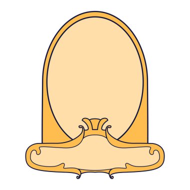 Yeni sanat çerçevesi. Dekoratif sınır dekorasyonu. Vektör düz resimleme.