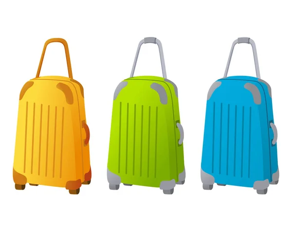 Τσάντες αποσκευών. Τσάντα αποσκευών για το ταξίδι. Ταξιδιωτικές βαλίτσες . — Διανυσματικό Αρχείο