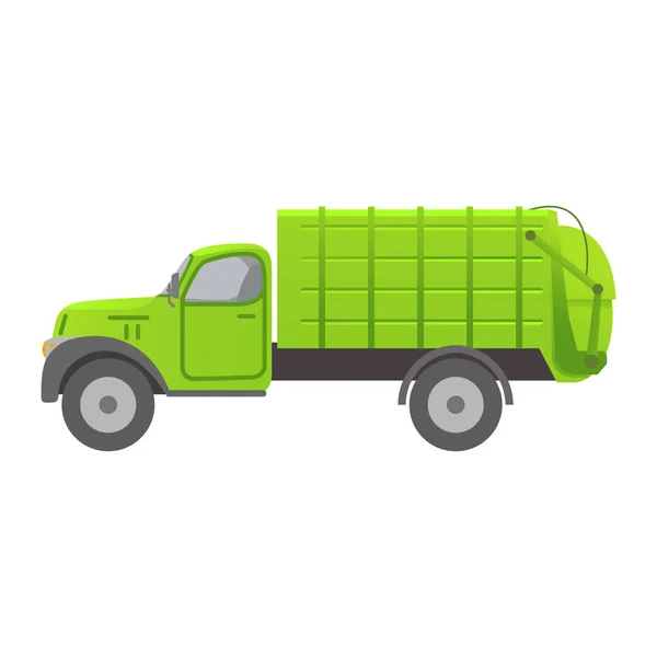 Camião do lixo. Equipamento de reciclagem e utilização de lixo. — Vetor de Stock