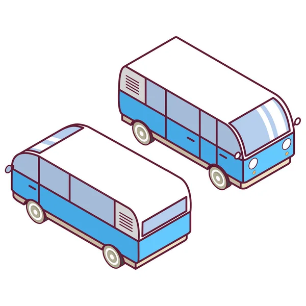 Isometryczny van.Vehicle samochód podróży lub wycieczki.3D ikona, zabawki dla dzieci. — Wektor stockowy