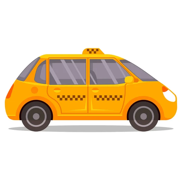 黄色のタクシーアイコン。車両市内フラットベクトル車 . — ストックベクタ