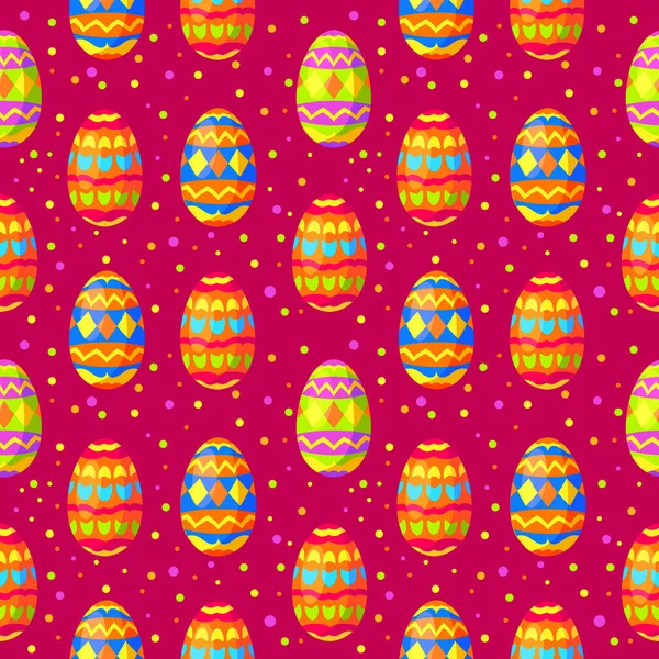 El patrón sin costuras con los huevos de Pascua con el ornamento. — Vector de stock