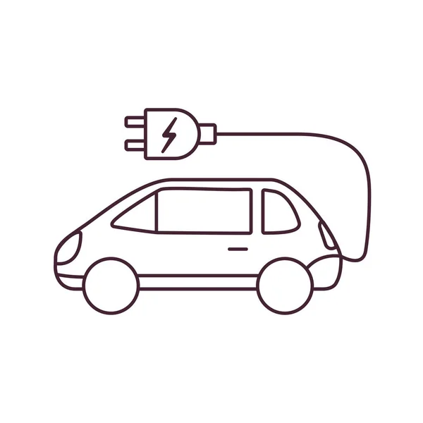 Icône de voiture électrique.Véhicule concept écologique.Vue de côté. Automobile électrique rechargeable. — Image vectorielle