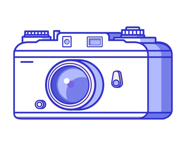 Old camera.Retro vintage concept.Outline Vecteur plat isolé sur un fond blanc. — Image vectorielle