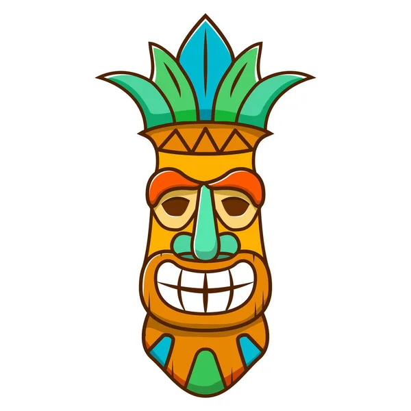 Scary tiki mask.Tribal estilo de dibujos animados vector étnico. — Vector de stock