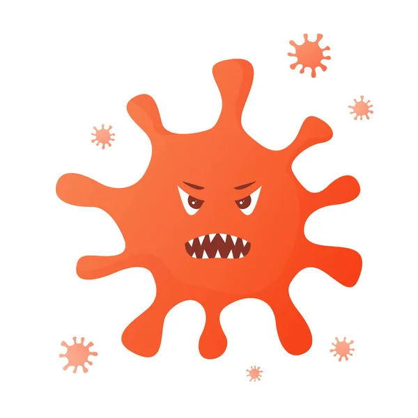 Vírus das bactérias assustadoras. Ilustração vetorial plana. Símbolo para uma aplicação móvel ou site. — Vetor de Stock