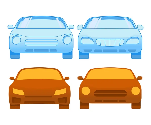 Icono de vista frontal del coche. Vector plano. Aislado sobre un fondo blanco. — Vector de stock