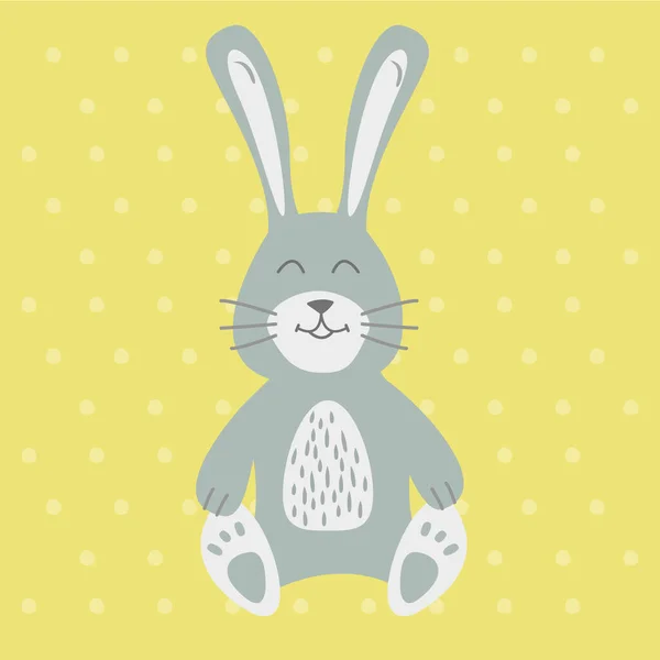 Conejo de estilo escandinavo. Ilustración vectorial niños. Conejo de Pascua. — Vector de stock