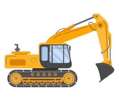 İnşaat pisti buldozer kepçesi kazıcısı. Hidrolik kazıcılar.