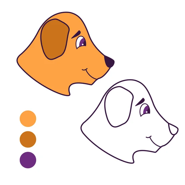 Βιβλίο ζωγραφικής για παιδιά. Outlined doodle dog.Χαριτωμένο κουτάβι χαρακτήρα κινουμένων σχεδίων. — Διανυσματικό Αρχείο
