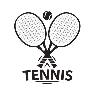 Tenis topları ve raket Sports, fitness, vektör tasarımı.