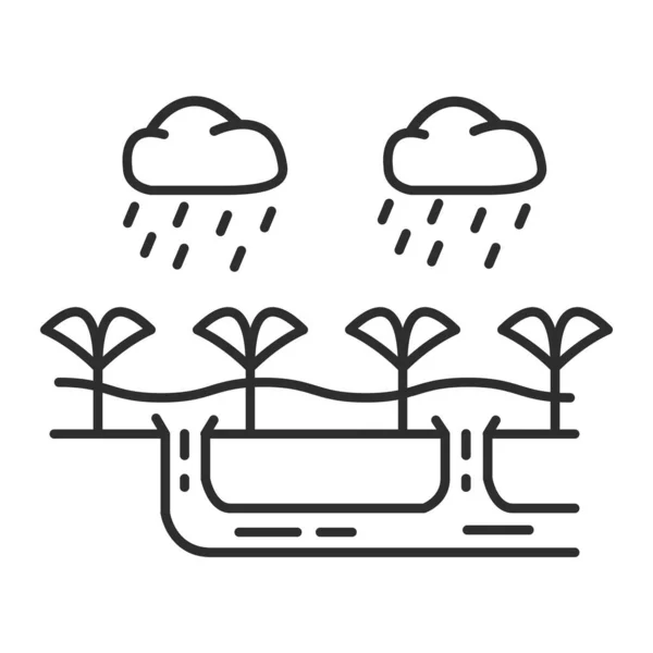 Icona irrigazione giardino. Concetto agricolo piante in crescita. — Vettoriale Stock