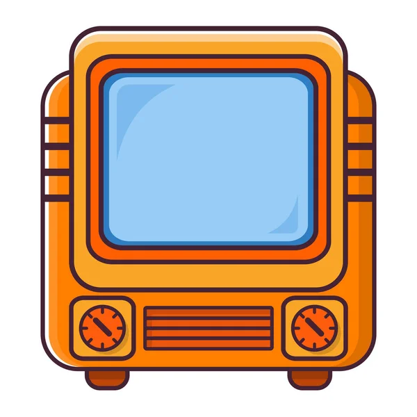 Retro viejo vintage TV. Línea plana vector de arte. Concepto de icono. — Vector de stock