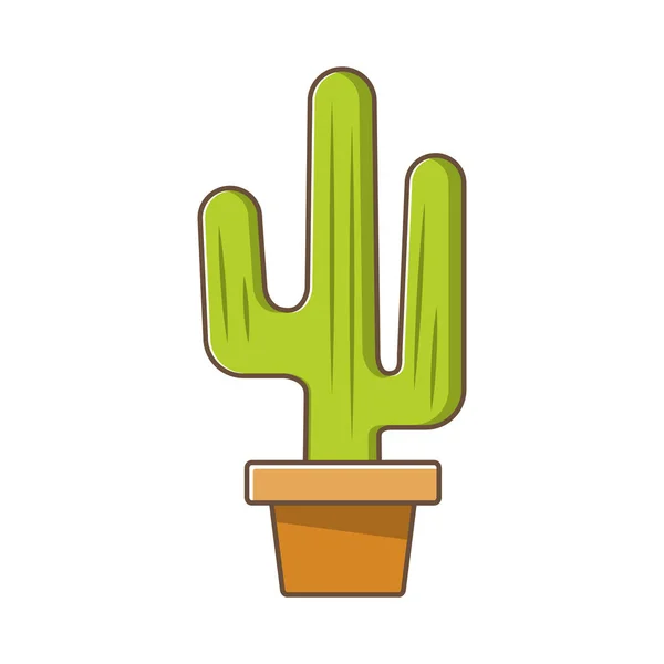 Ikona kaktusa. Roślina dekoracyjna domu w garnku. — Wektor stockowy