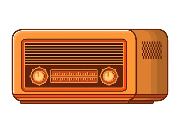 Régi rádió vevő múlt században.Retro vintage technológia. — Stock Vector