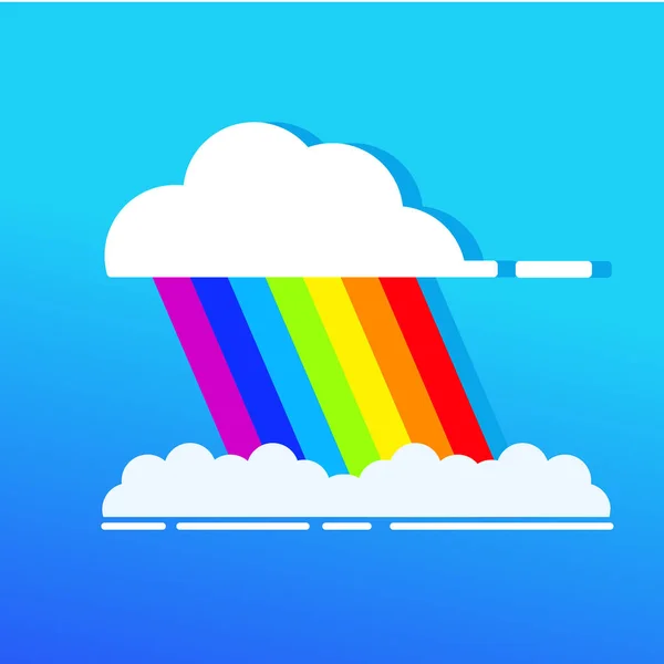 Σύννεφο ουράνιο τόξο βροχής.Cartoon διάνυσμα επίπεδη. Κοινοτικό σύμβολο ΛΟΑΤ. — Διανυσματικό Αρχείο