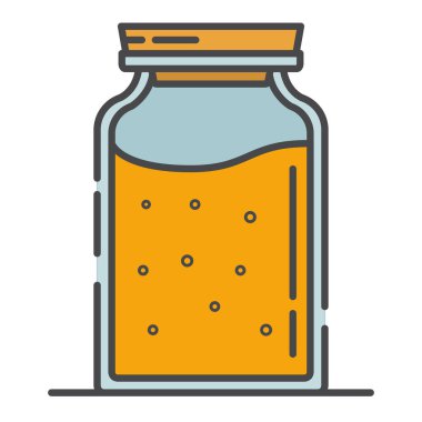 Bir kavanoz reçel çizgisi sanat ikonu. Ana hatlı düz vektör.