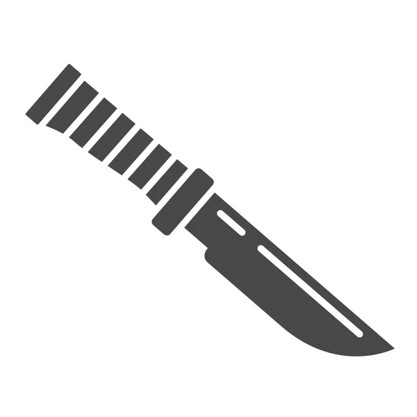 Cuchillo de caza. Línea plana arte contorno vector.Isolated sobre un fondo blanco. — Vector de stock