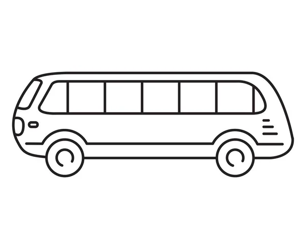 Icono del contorno del autobús. Transporte de pasajeros. Ilustración plana vectorial. — Vector de stock