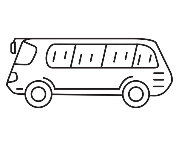 Autobús ciudad contorno vector icon.Public transporte de pasajeros. — Vector de stock