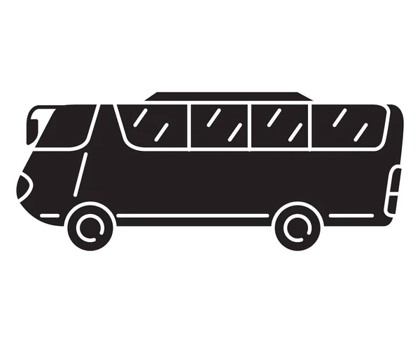 Silhouette noire. Bus touristique.Illustration vectorielle style plat. — Image vectorielle