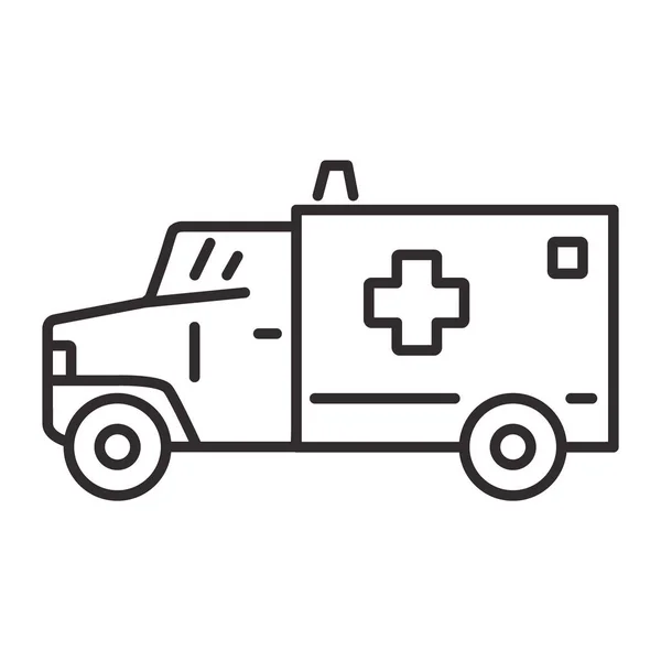 Icono.Outline coche ambulancia van.Flat médica vector de ilustración. — Archivo Imágenes Vectoriales