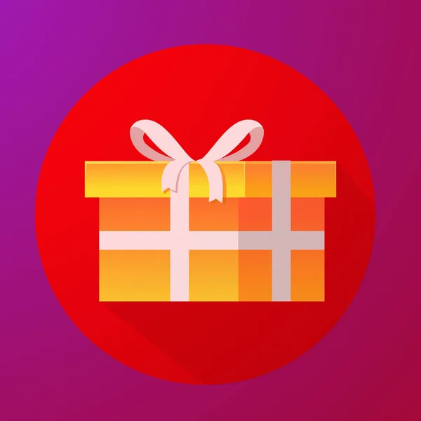 Gift box icon present, greeting, surprise. Flat vector.