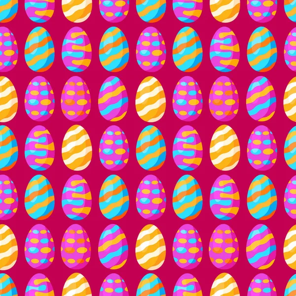 El patrón sin costuras con los huevos de Pascua con el ornamento. — Vector de stock