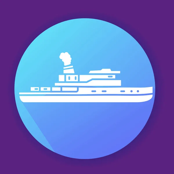 Statek parowy ikona jachtu.Izolowane na niebieskim tle. — Wektor stockowy