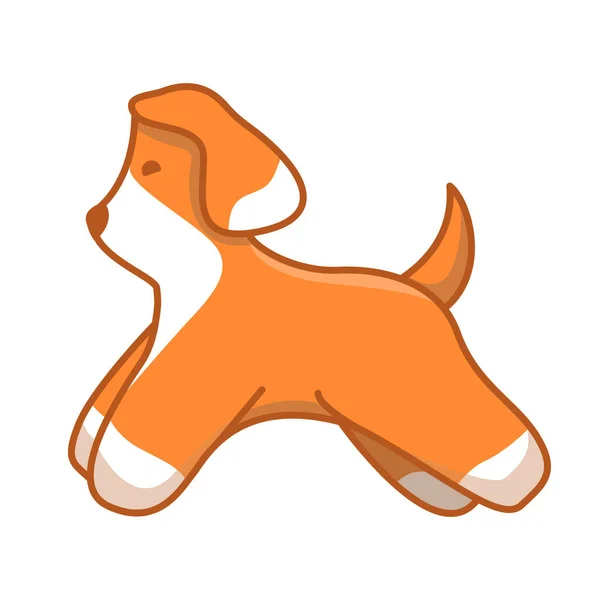 Kleine hond. Leuke puppy. Dieren lijn kunst pictogram platte illustratie vector. — Stockvector