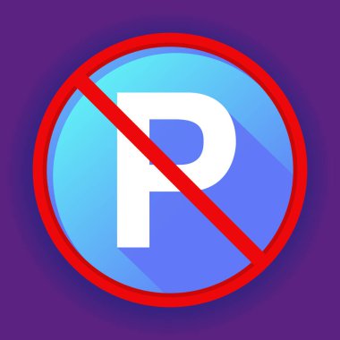 Yasak park yeri simgesi. Düz vektör illüstrasyonu.