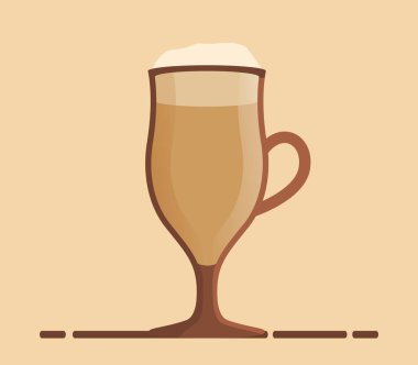 Dumanlı çizgi film kahve fincanı. Düz simge vektörü..