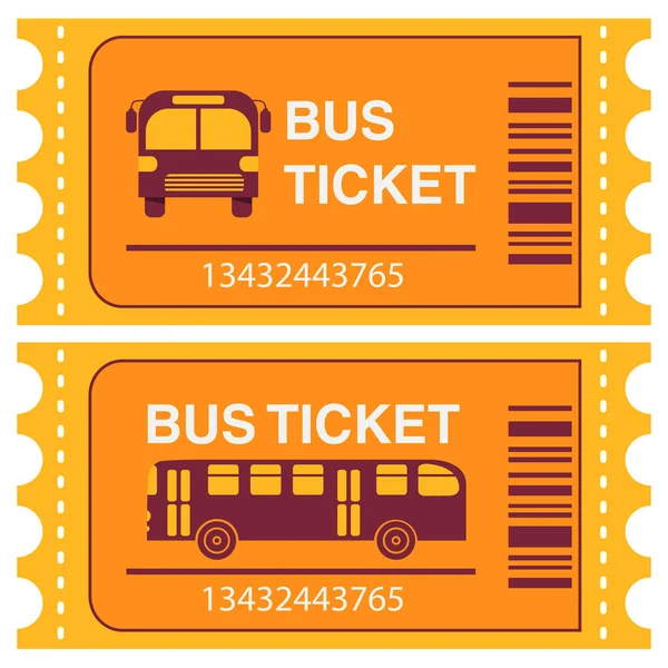 公共汽车罚单。公共交通工具。公共汽车侧视图和前面. — 图库矢量图片
