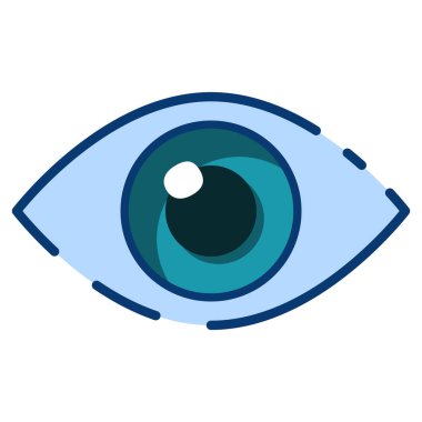 İnsan gözü mavi. Göze dikkat et. Düz vektör..