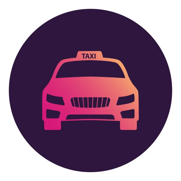 Service d'icône de taxi. Vue de face de voiture. Symbole pour une application mobile ou un site Web. — Image vectorielle