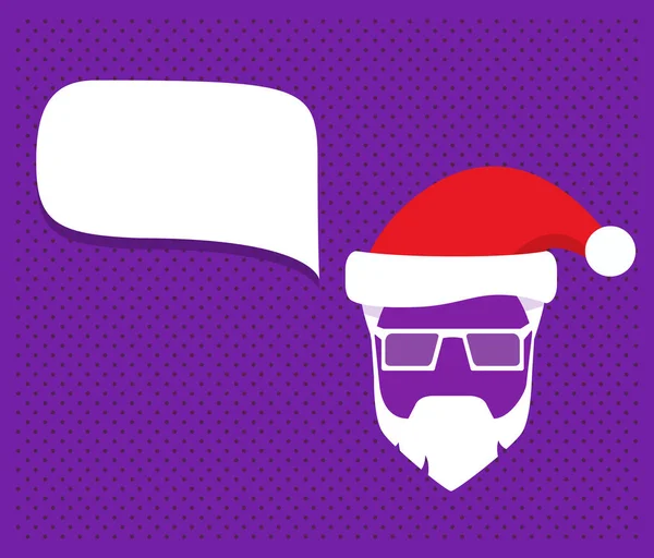 Голос Санта Клауса шапки, борода, усы и очки. — стоковый вектор