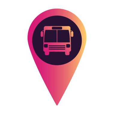 Hedef otobüs simgesi. Toplu taşıma. Araç düz vektörü.