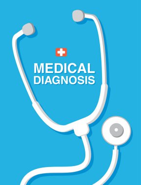 Tıbbi teşhisler. Stetoskop tıbbi ikonu. Sağlık hizmetleri.