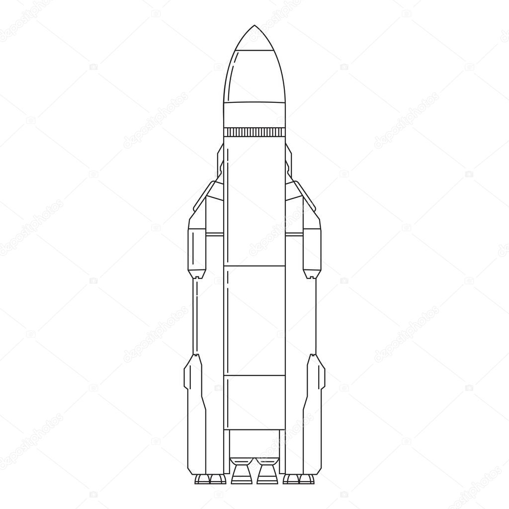 Heavy transport missile for flight in space and deliveries of cargo to an orbit.