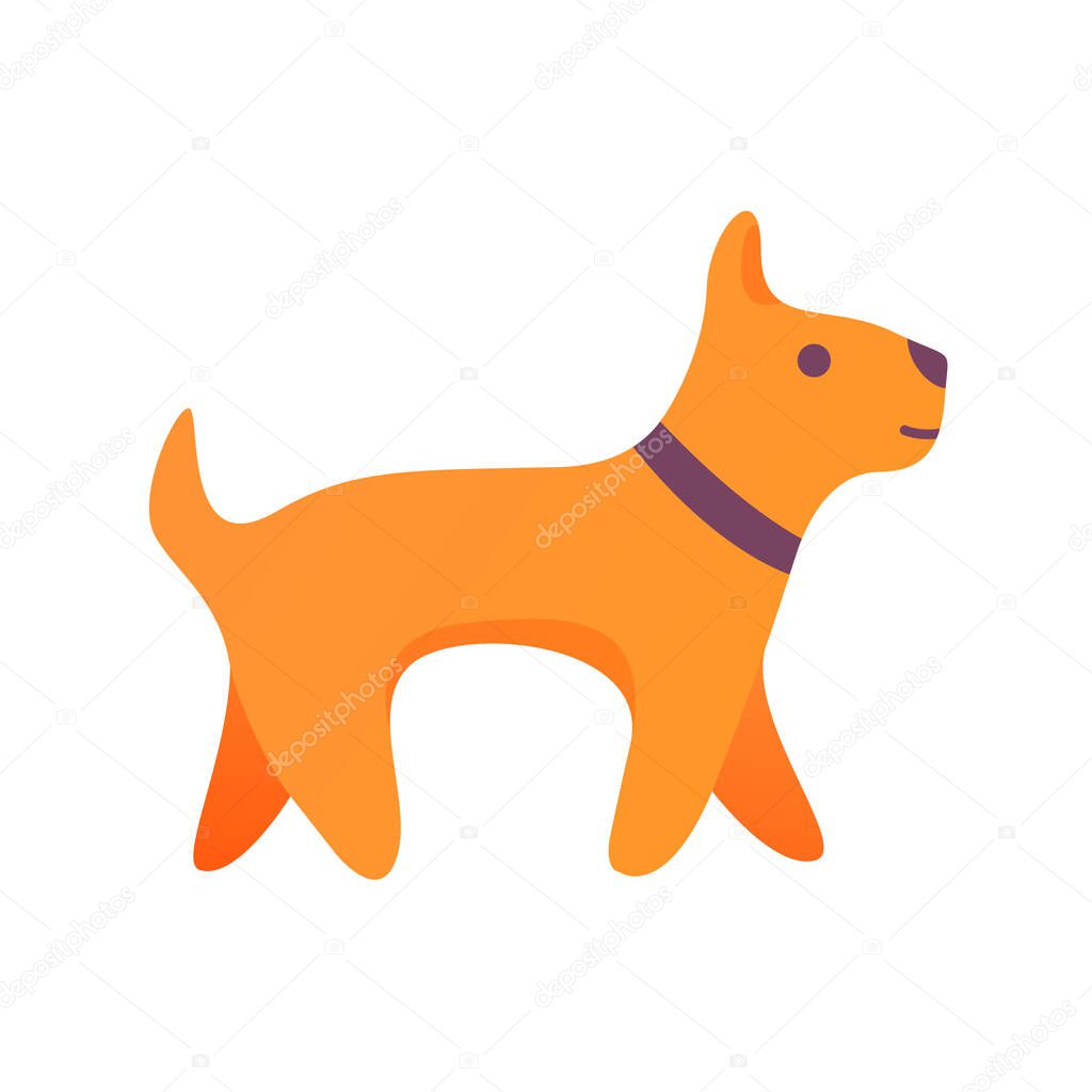 Cute cartoon dog. Vector flat illustration puppy.