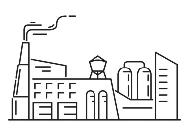 Fabrika endüstriyel ana hat vektör simgesi. Beyaz arkaplanda izole edilmiş..