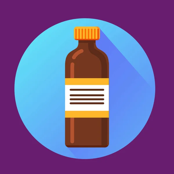 Botella médica Frasco de plástico con etiquetas.Concepto de medicación. — Vector de stock