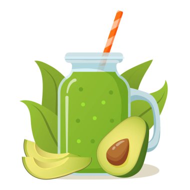 Meyve suyu ve avokado karışımı. Doğal sebze suyu..