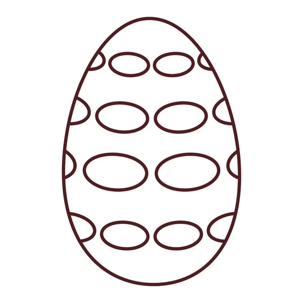 Huevo de Pascua con adorno. Esquema plano ilustración vector. — Vector de stock