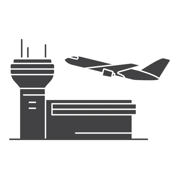 Repülőtéri és repülőgép ikon.Légvonali vonal art.Vektor vázlat. — Stock Vector