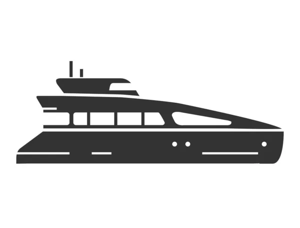 Egy jacht sziluettje. Tengeri hajó. Hajózóhajó lapos illusztrációs vektora. — Stock Vector