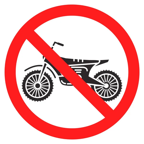 Motocicleta proibição icon.Motorbike aviso sign.Flat vetor ilustração. — Vetor de Stock