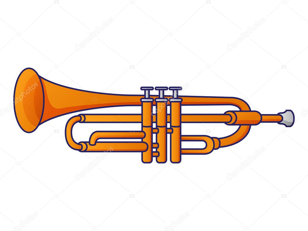 Trumpet wind musical instrument.Concept for classical music and jazz.