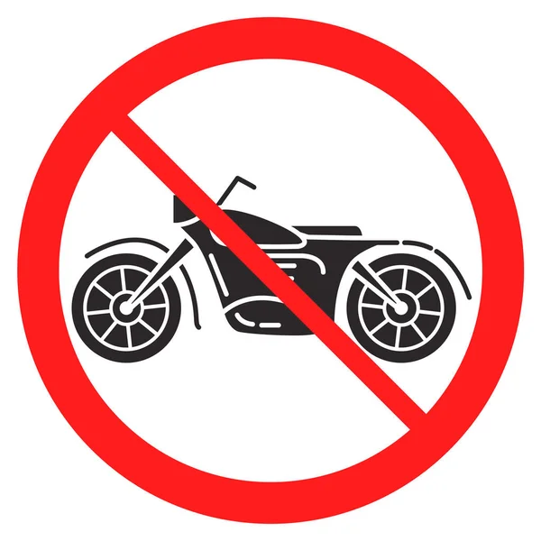 Motocicleta proibição icon.Motorbike aviso sign.Flat vetor ilustração. — Vetor de Stock